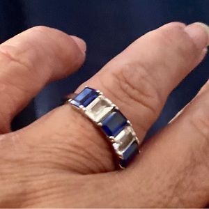 New!  Lab created Sapphire and sterling silver ring sz 7🎁🎁